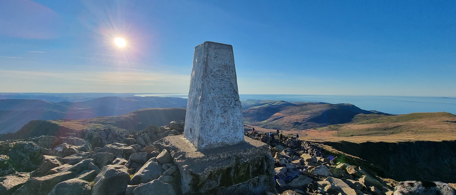 Trig pillar on Penygadair, the summit of Cadair Idris, Eryri (Snowdonia), North Wales