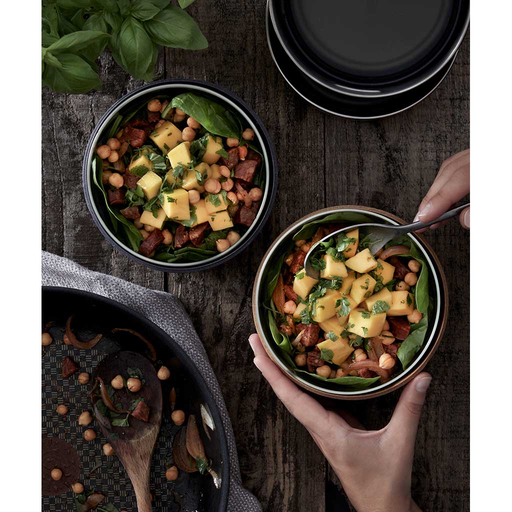 Glass Lunch Bowl Black+Blum GR-LB-L014 Food Containers 750ml / Almond
