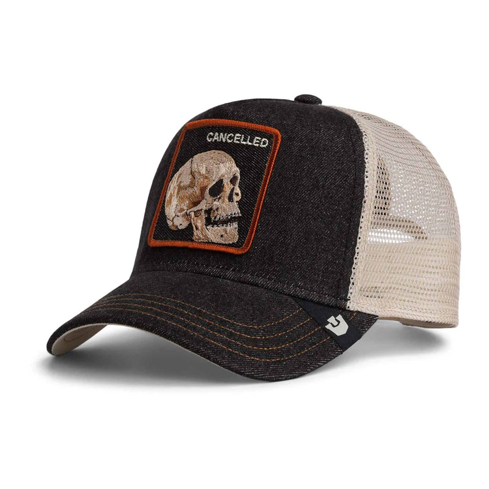 Denim Skull Trucker Hat Goorin Bros. 101-2959-DEN01-O/S Caps & Hats One Size / Dark Denim