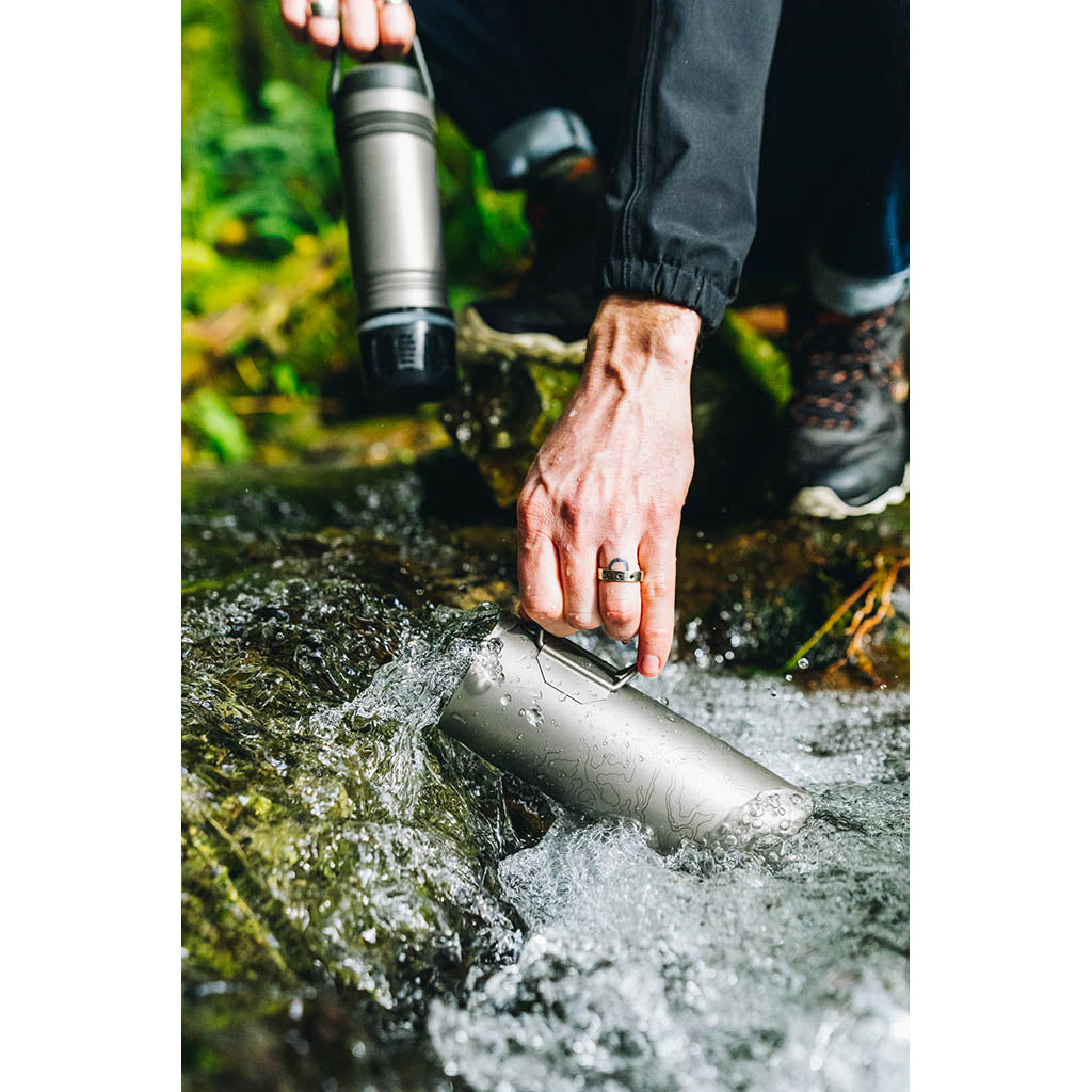UltraPress Water Purifier | Titanium Grayl 511-SEA-COV Water Filters 500ml / Titanium/Covert Black
