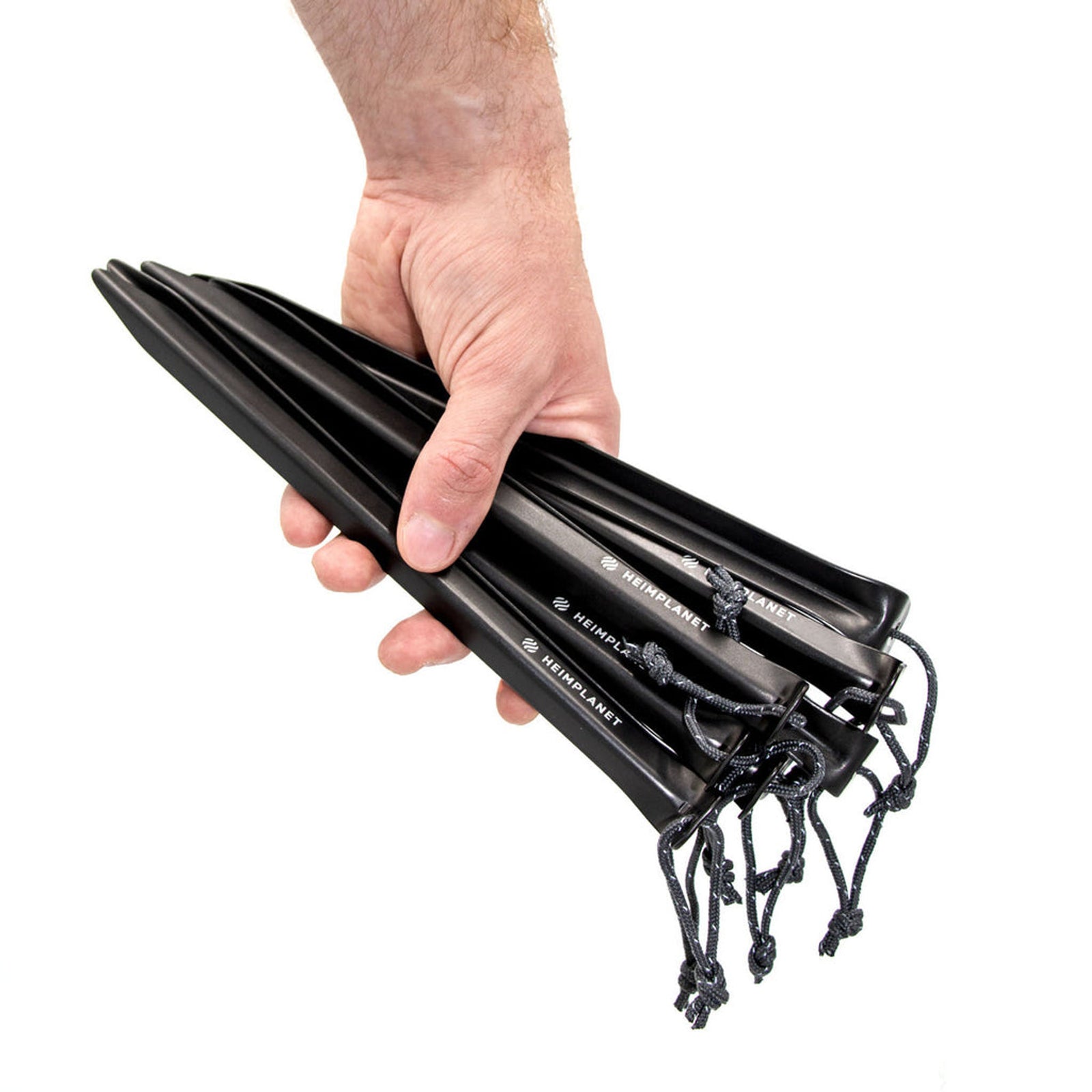 V-shaped XL Aluminum Tent Pegs HEIMPLANET T020098 Tent Stakes 8-Pack / Anthracite Anodized