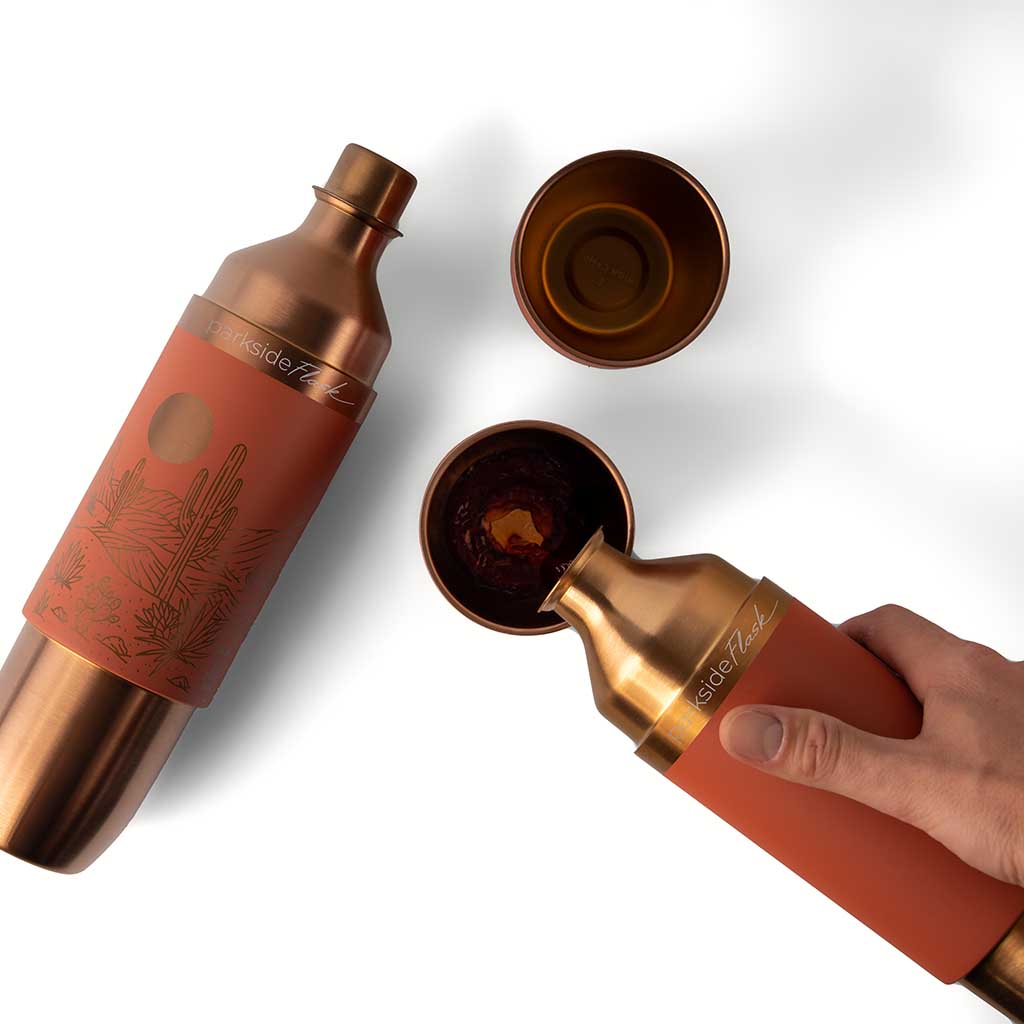 Parkside Flask 750 | Mojave Special Edition | Engraved High Camp Flasks 1100-MV-3-ENG Camp Flasks 750ml / Terracotta - Engraved