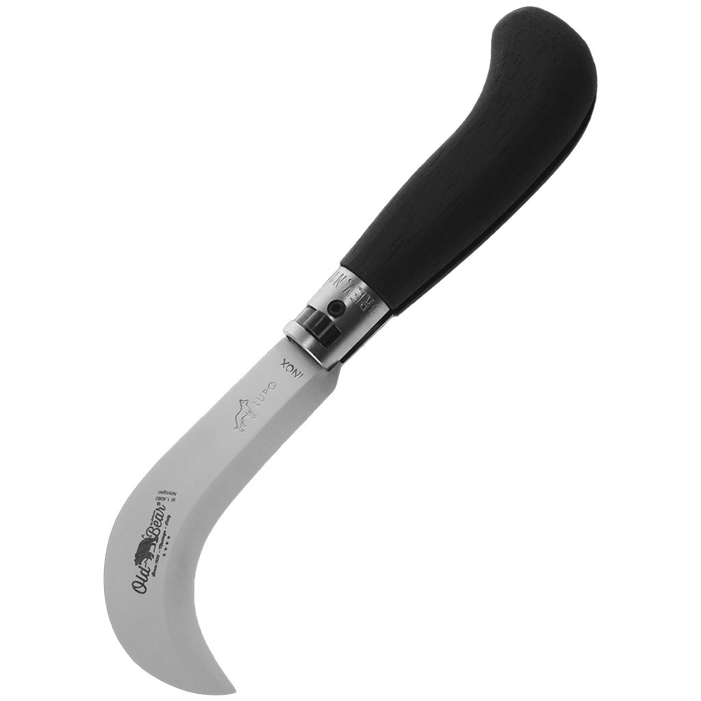 Black Wood Folding Pruner Knife | Stainless Steel Old Bear Y-AN-9747/17_MNK Pocket Knives S / Black Wood