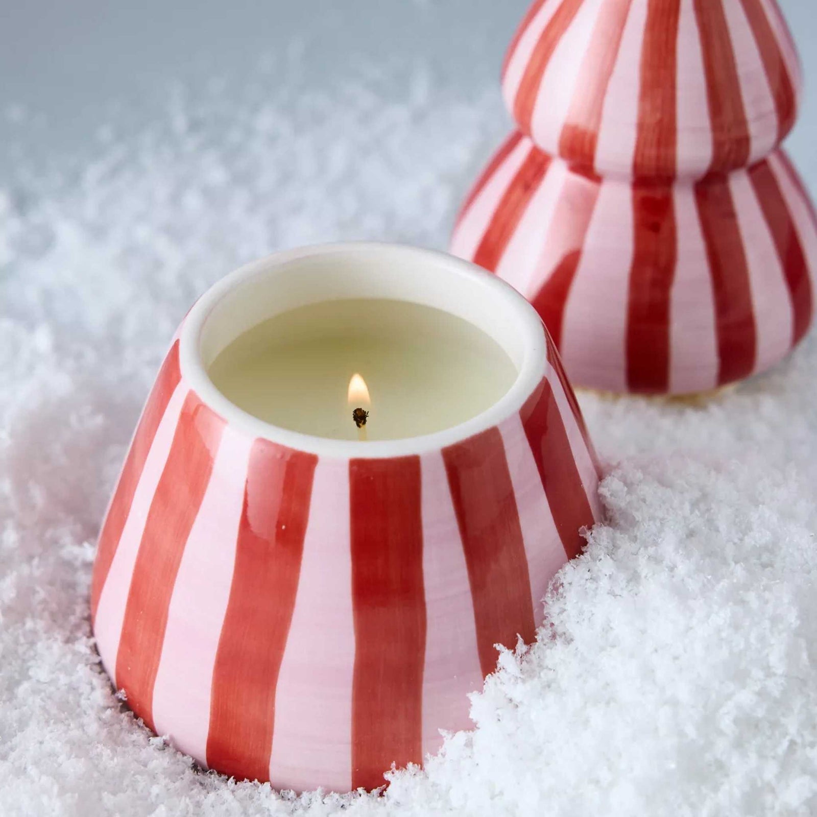Cabana Christmas Ceramic Tree Candle | Pink Peppermint Paddywax CCT0903EU Candles 9 oz / Pink Peppermint