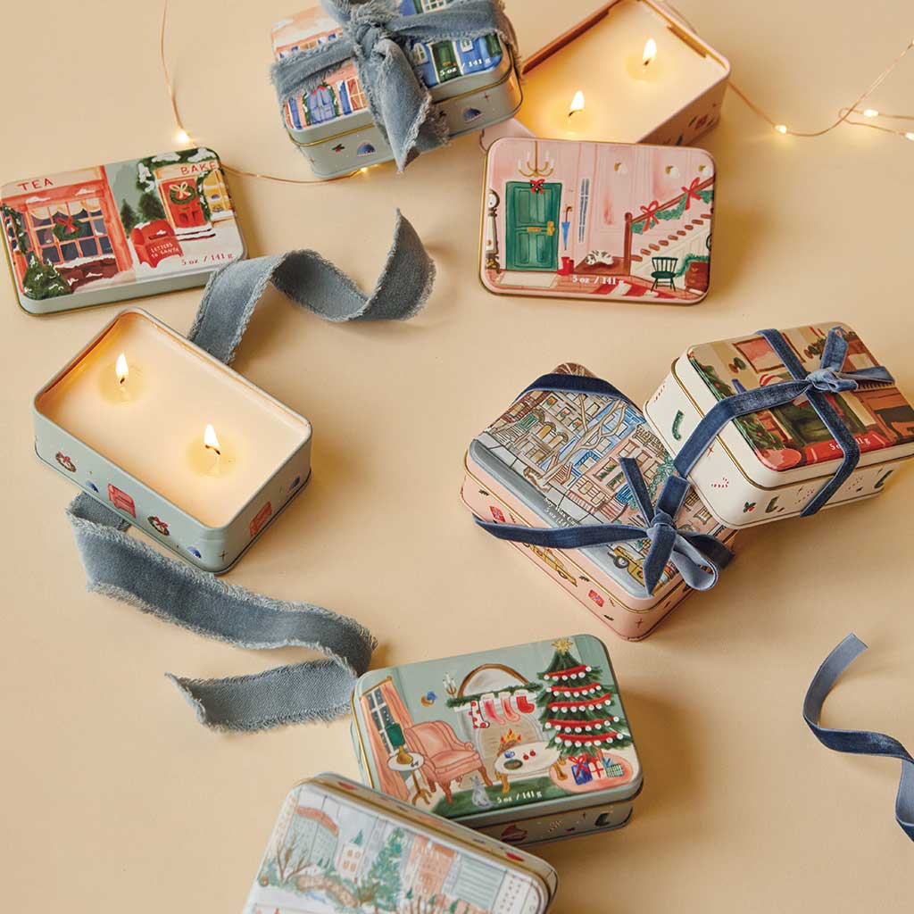 Christmas Tin | Tangerine & Clove Paddywax CT0509EU Candles 5oz / Brownstone