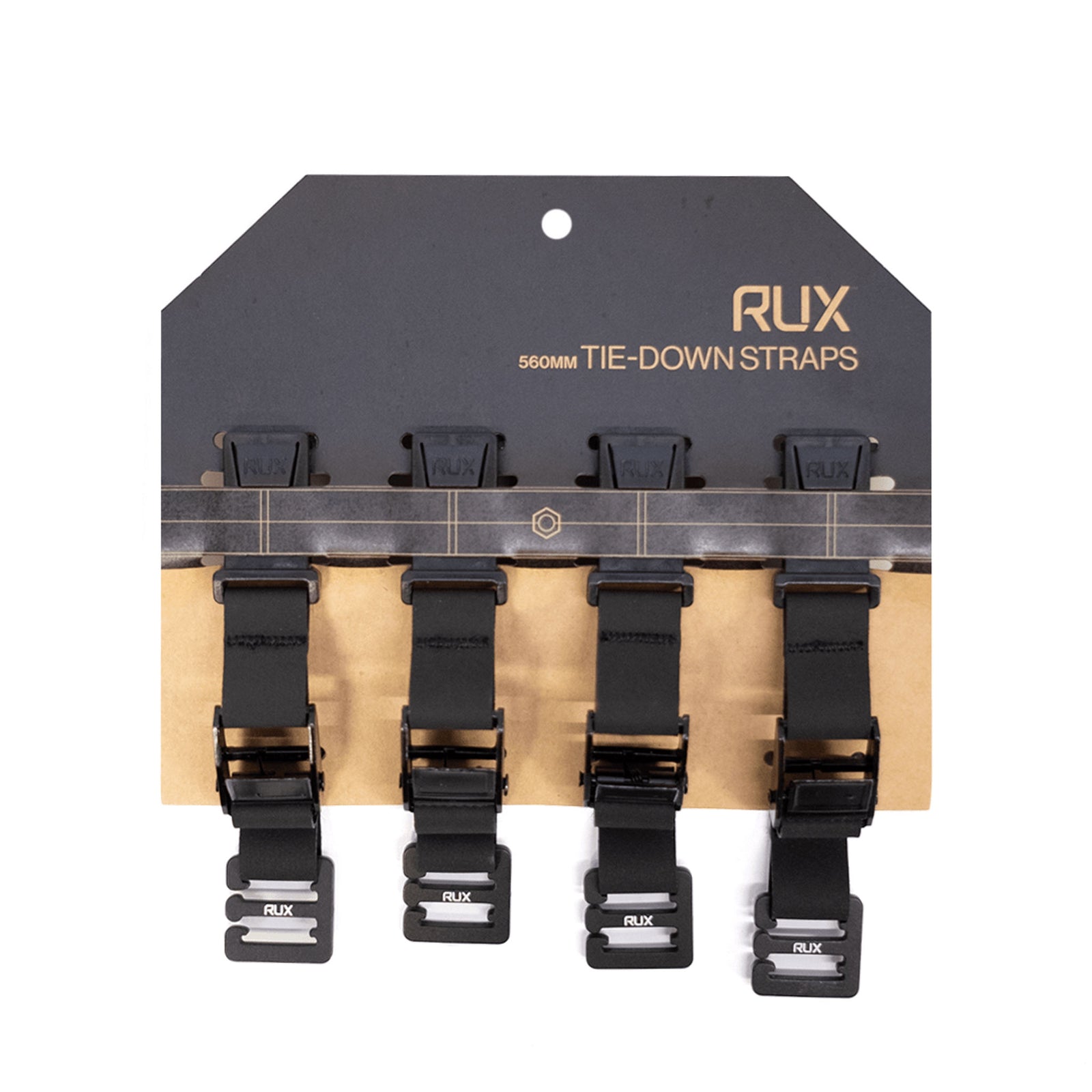RUX Tie Down Straps RUX PK0123-A16-560 Camp Storage Boxes 56cm / Black