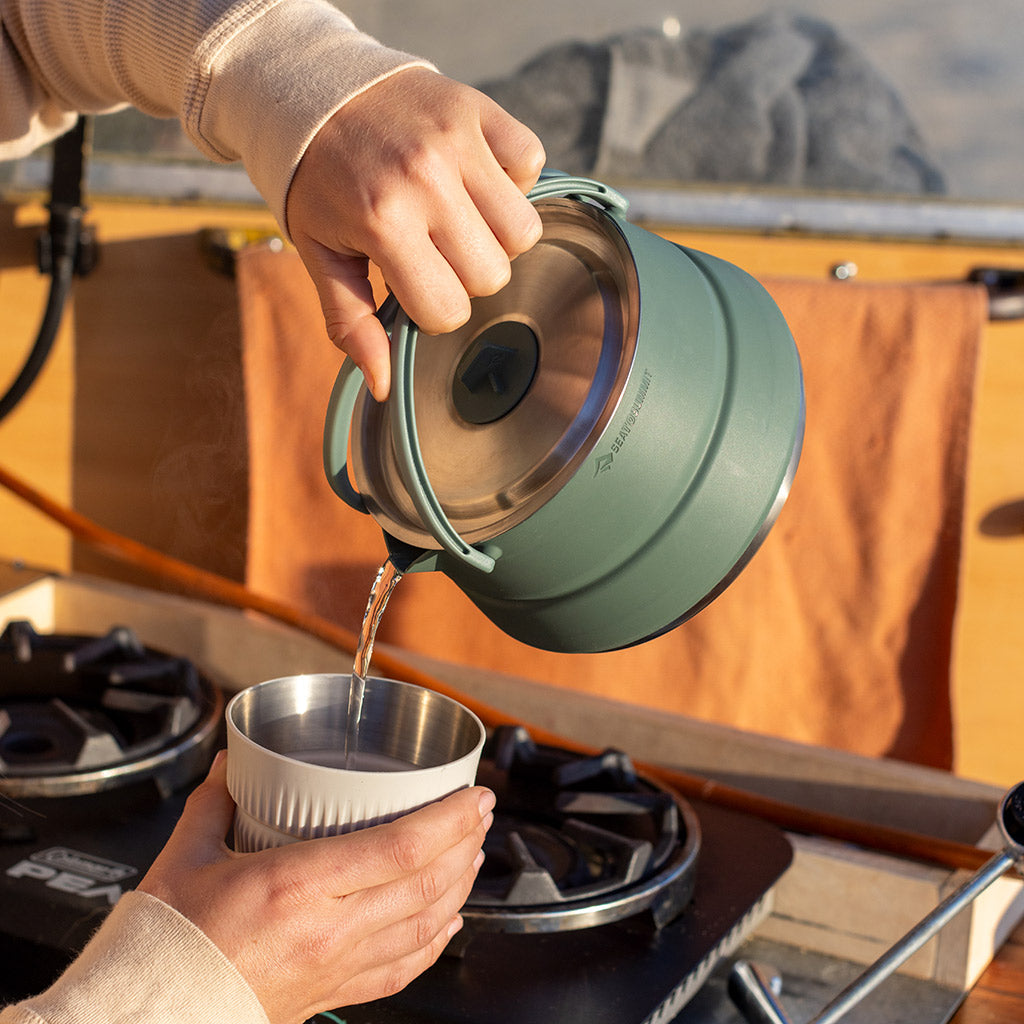 Detour Stainless Steel Collapsible Kettle Sea to Summit ACK026011-392001 Kettles 1.6L / Laurel Wreath/Stainless