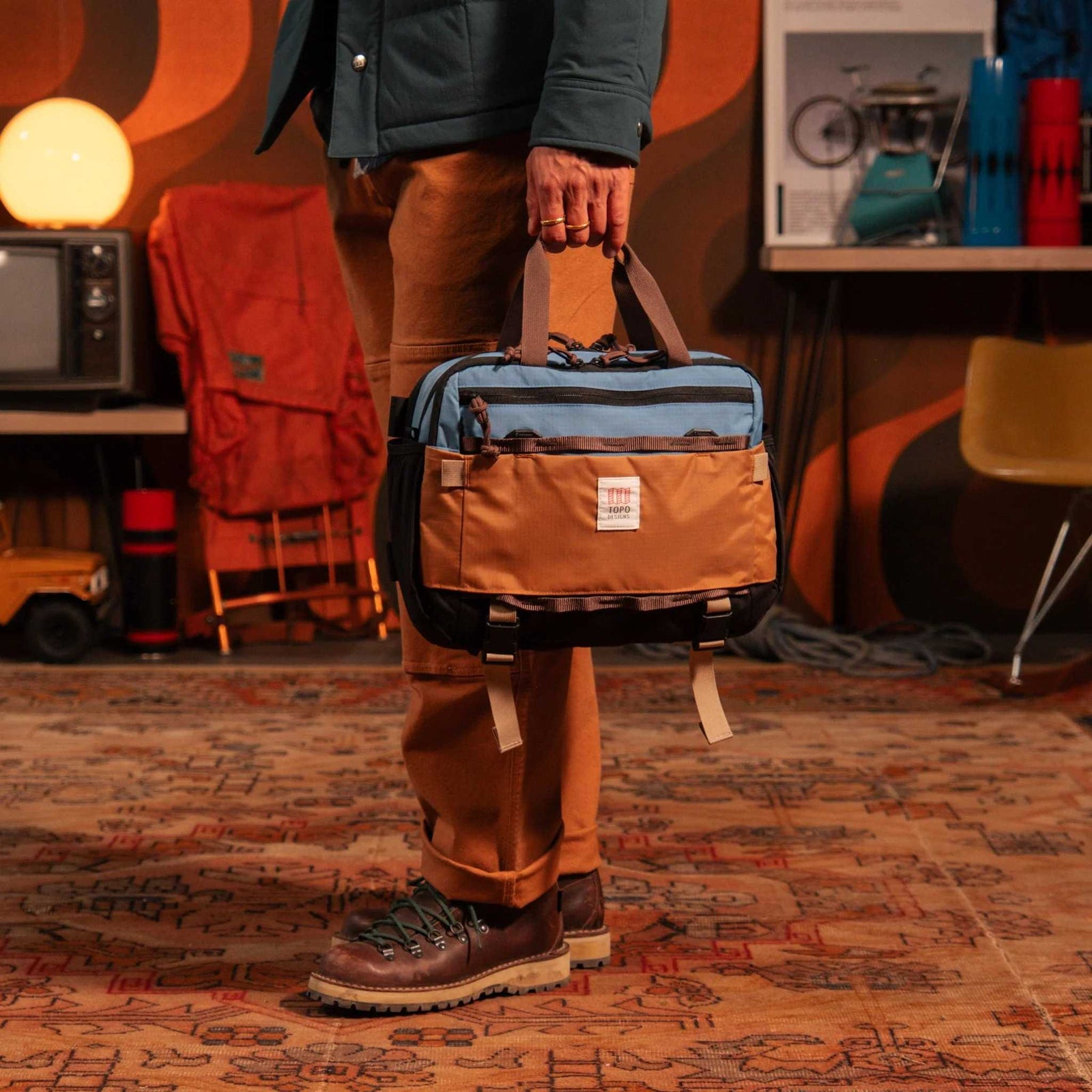 Mountain Cross Pack Topo Designs 932425524000 Sling Bags 17L / Grid/Very Peri