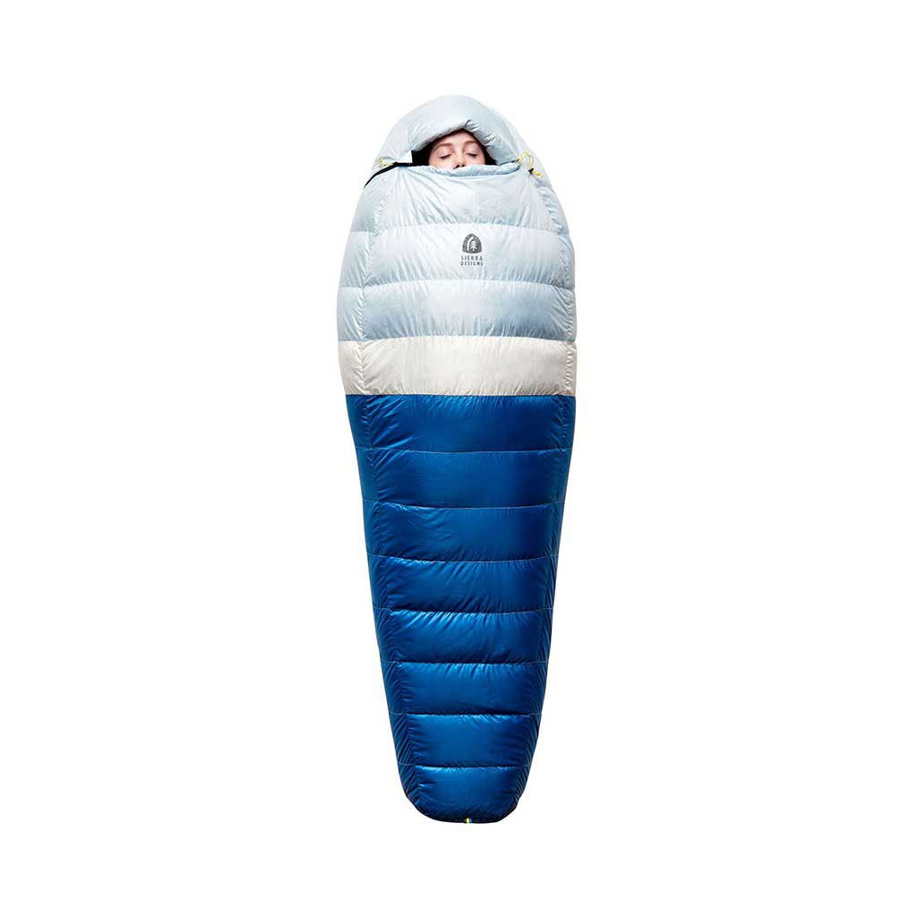 Get Down 550F 20°F Sleeping Bag | Women's Sierra Designs 70614621R Sleeping Bags Regular / Light Blue/Blue