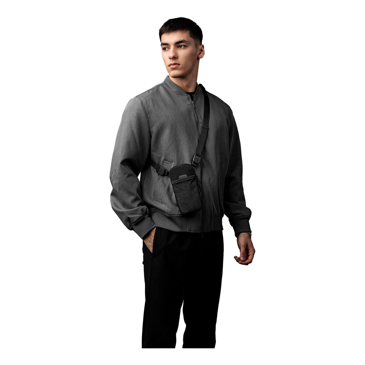 Modular Shoulder Pocket Slim Alpaka AD010920131 Phone Pockets Slim / Black | Axoflux 400D Washed Nylon