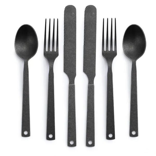 Matte Flatware | Set of 2 Barebones Living CKW-370 Cutlery Sets One Size / Slate Grey