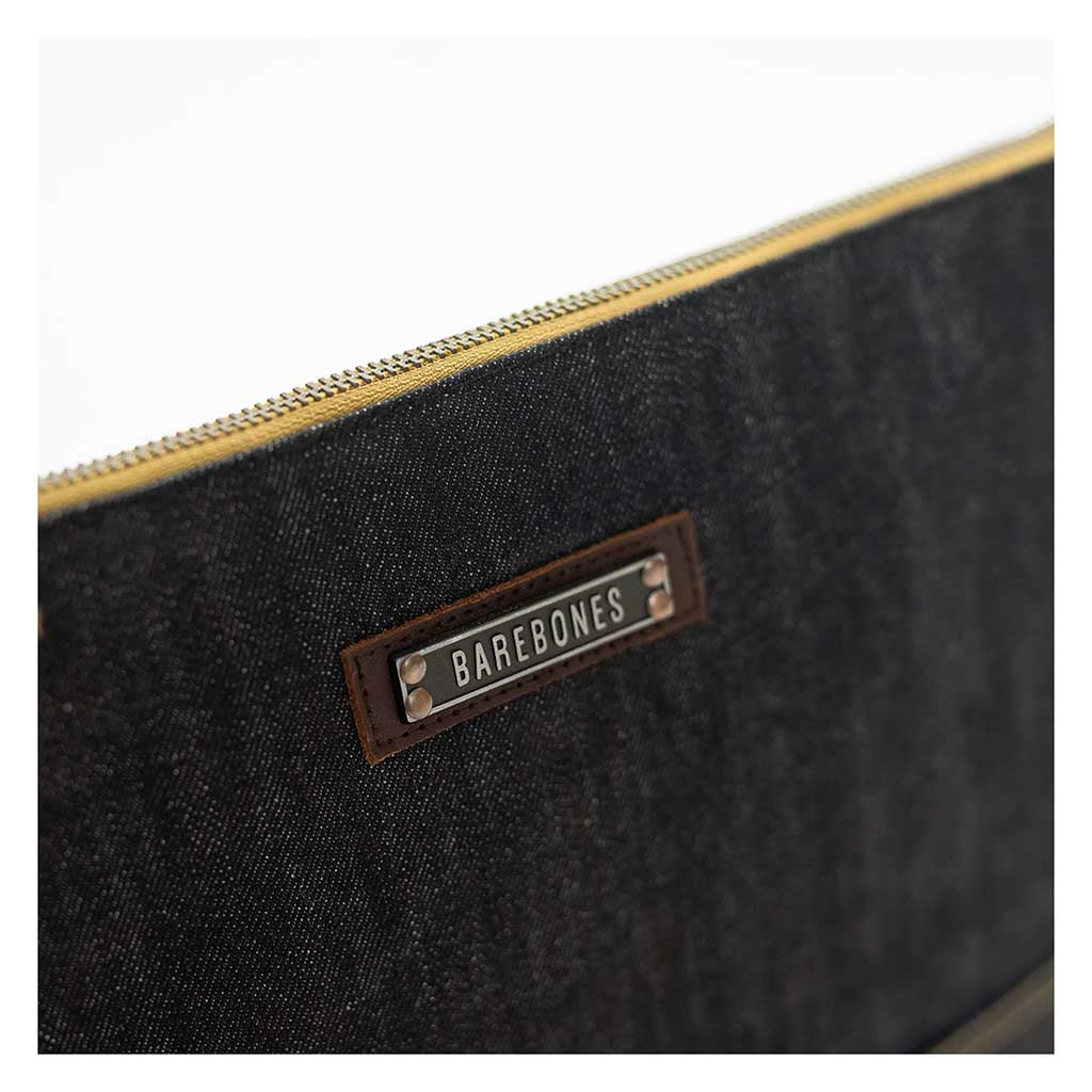 Neelum Zipper Pouch | Waxed Denim Barebones Living Pouches