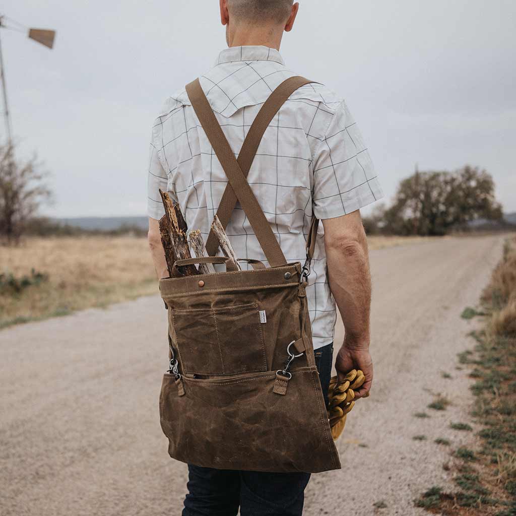 Waxed Canvas Gathering Bag Barebones Living GDN-069 Gathering Bags One Size / Dark Khaki