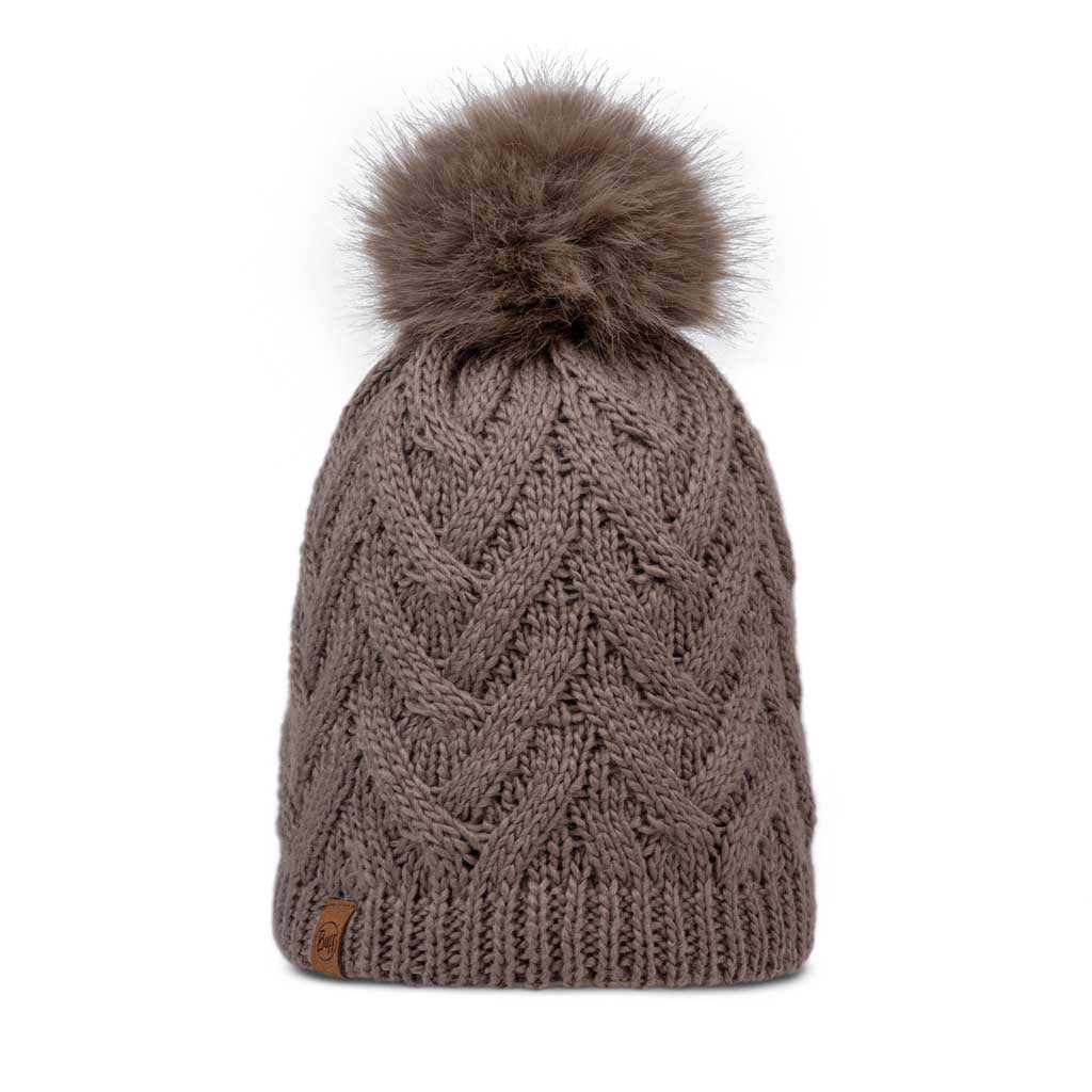 Caryn Knitted Beanie &amp; Fleece Band BUFF 136743.322 Beanies One Size / Cobblestone