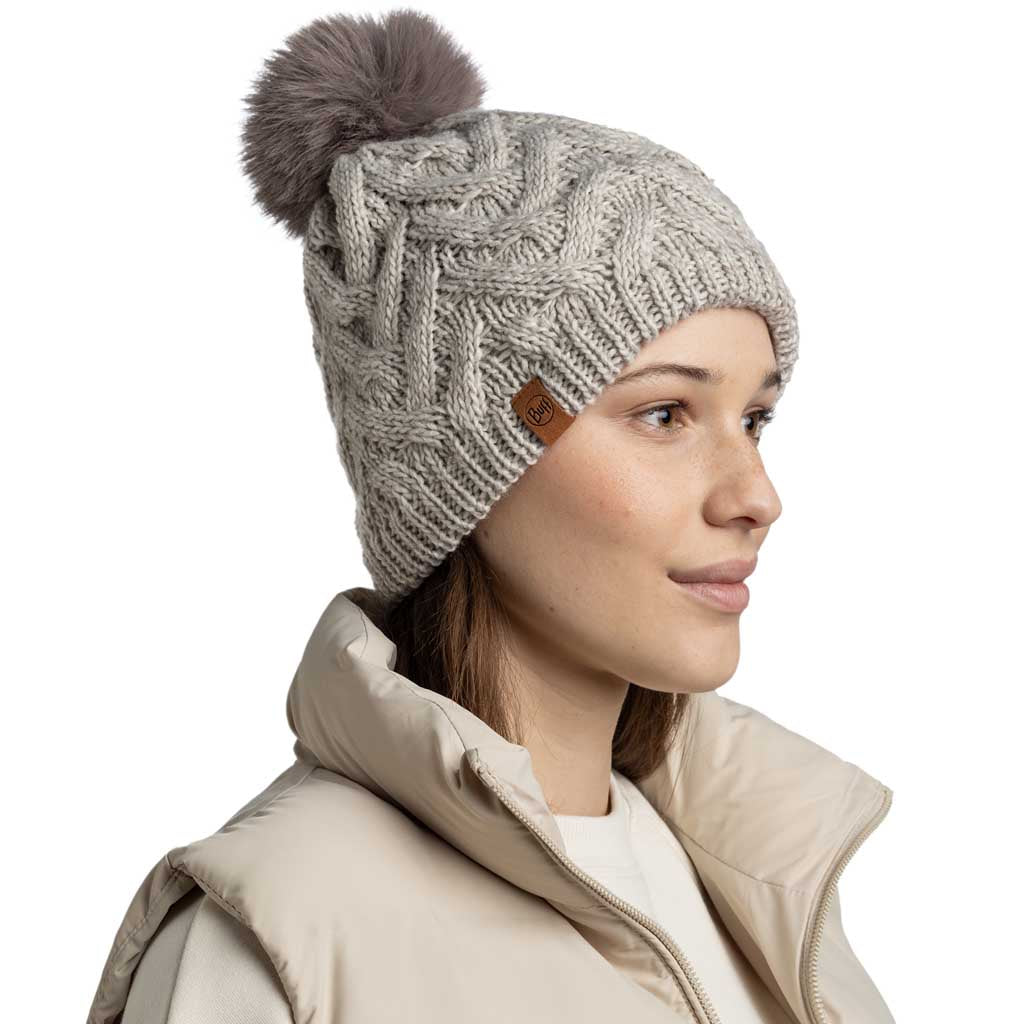 Caryn Knitted Beanie & Fleece Band BUFF 136743.014 Beanies One Size / Ecru