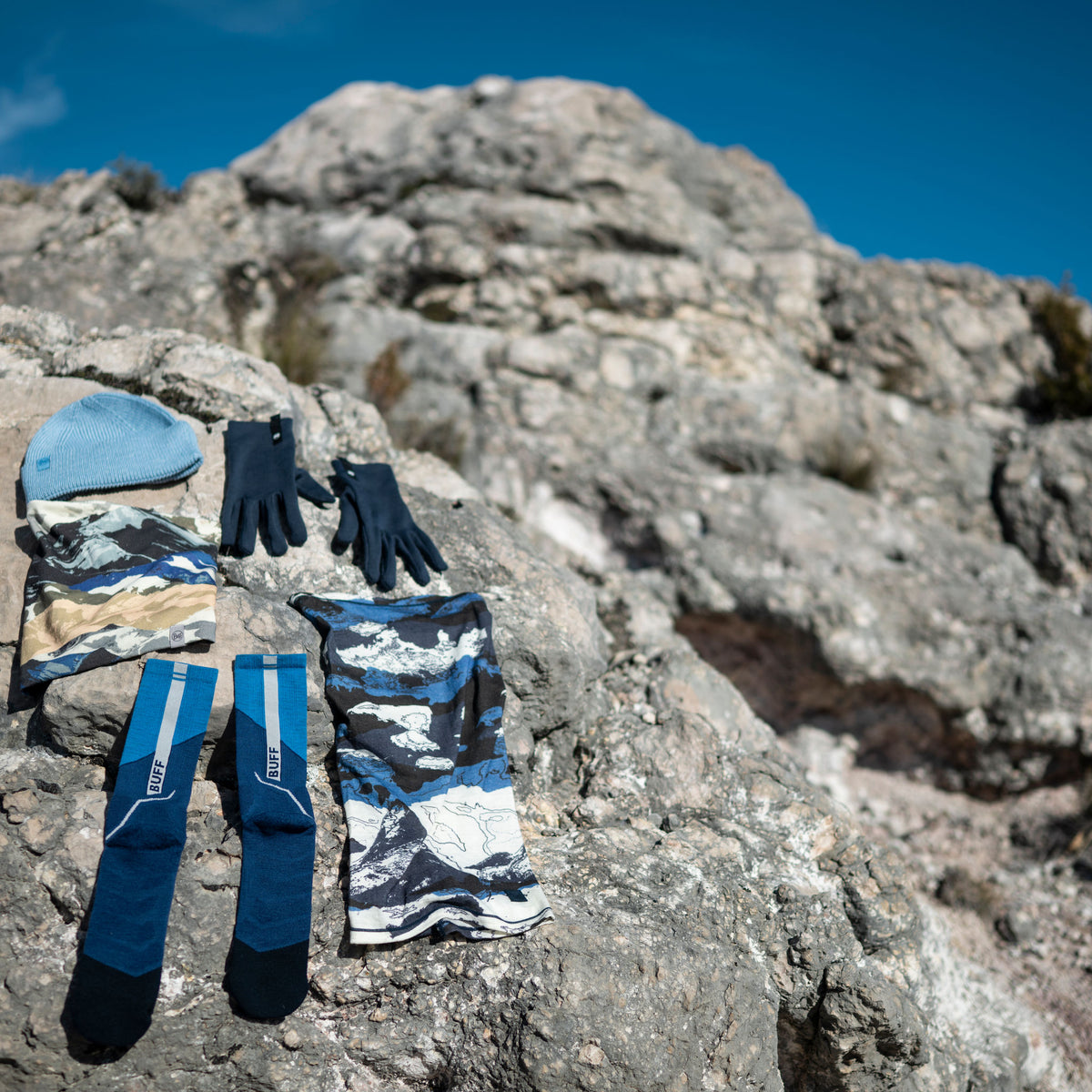 Merino Lightweight Prints BUFF 138851.707 Neck Gaiters One Size / Esyr Blue