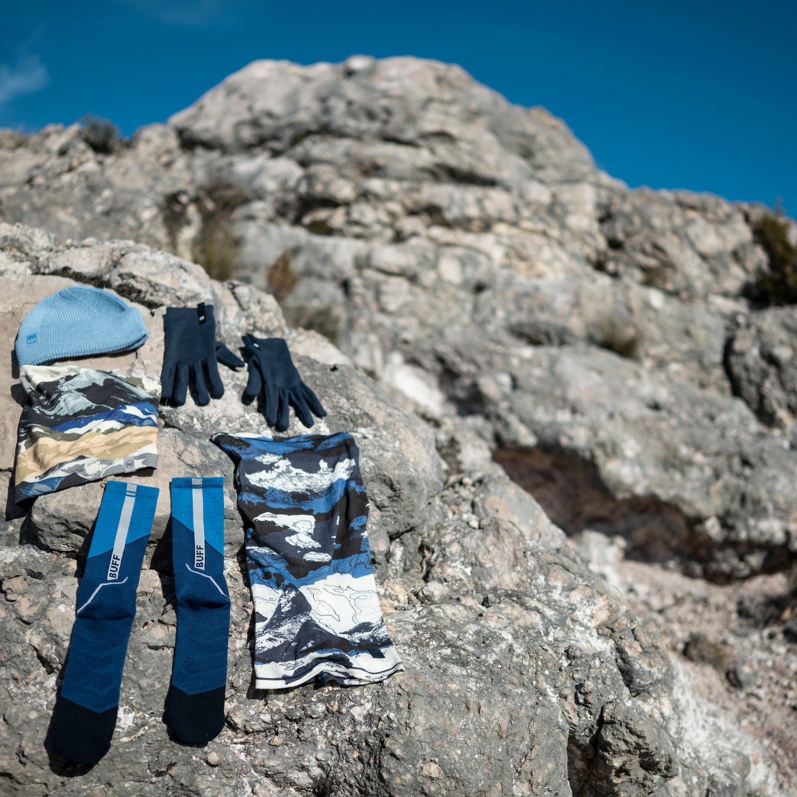 Merino Lightweight Prints BUFF 138851.707 Neck Gaiters One Size / Esyr Blue