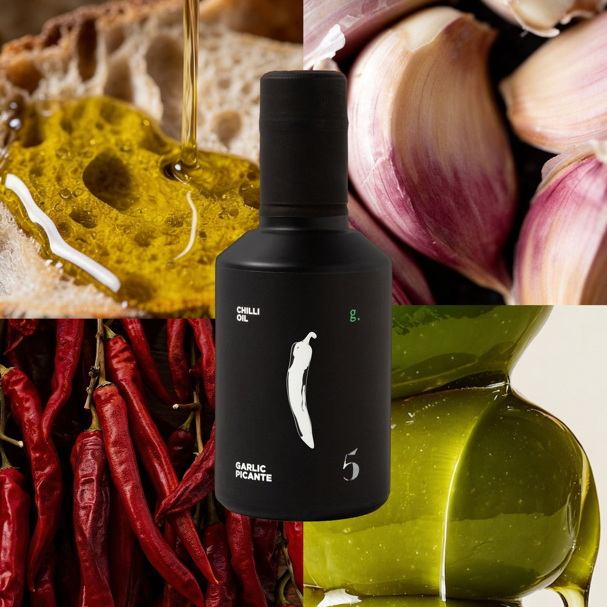 Chilli Oil - Extra Virgin | Garlic Picante Chilli No.5 OIL-GAR-001 Oils & Condiments 250ml / Garlic Picante