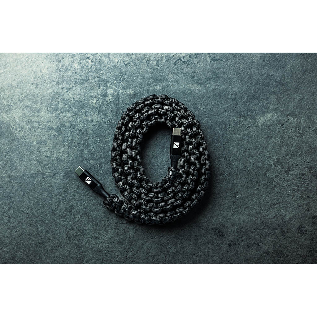 USB-C to C Paracord Cable Dark Energy IND-CCC03BKBK USB Cables One Size / Black