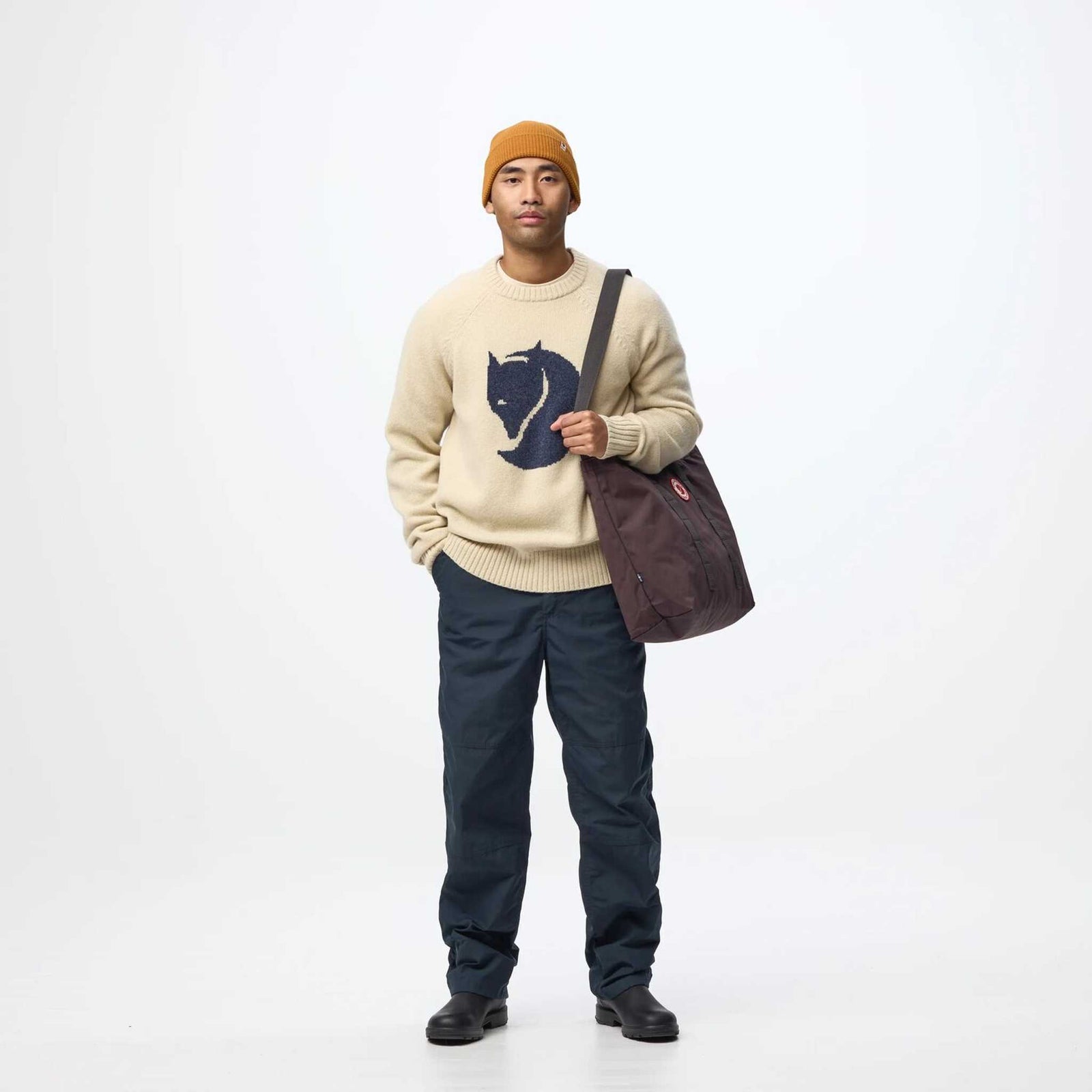 Pull en maille avec logo Fjällräven | Homme