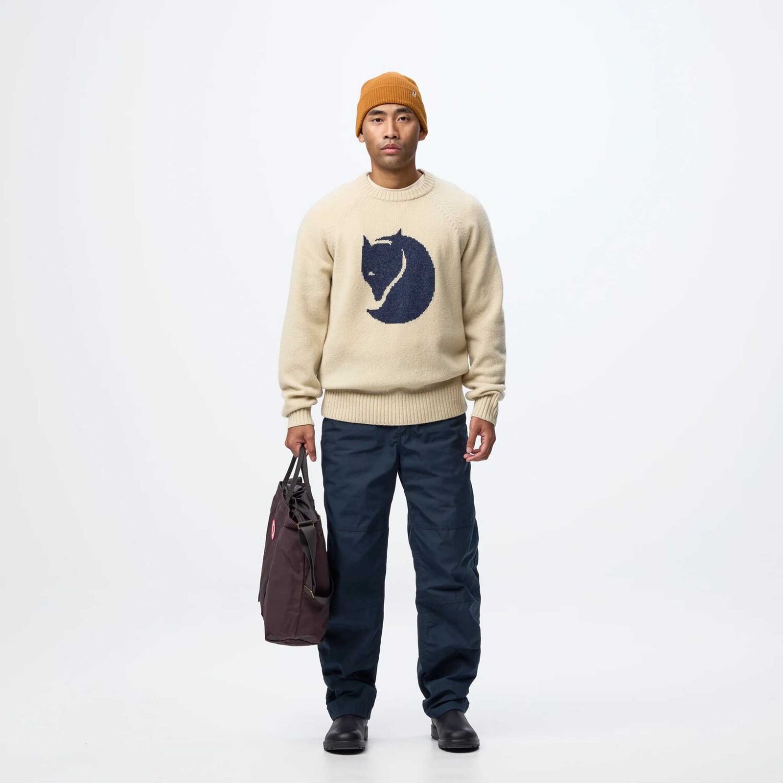 Pull en maille avec logo Fjällräven | Homme