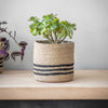 Jute Striped Pot Garden Trading SPJU01 Planters 12.5cm / Black / Natural