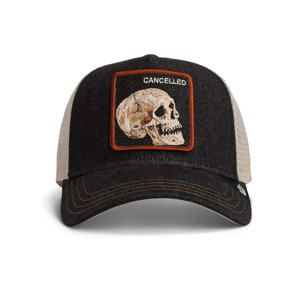 Denim Skull Trucker Hat Goorin Bros. 101-2959-DEN01-O/S Caps & Hats One Size / Dark Denim