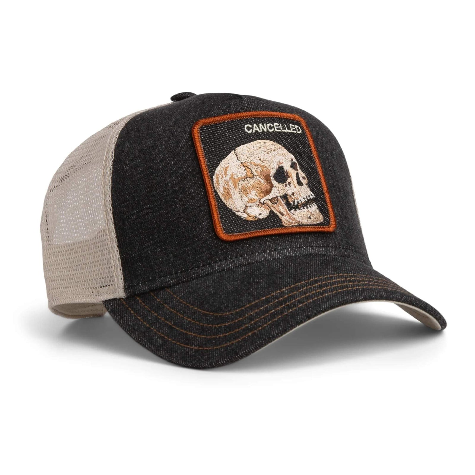 Denim Skull Trucker Hat Goorin Bros. 101-2959-DEN01-O/S Caps & Hats One Size / Dark Denim