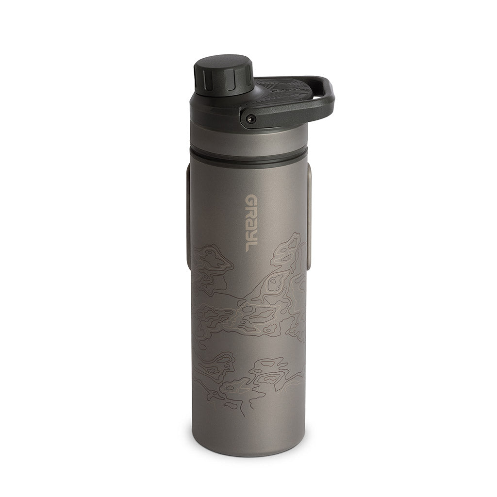 UltraPress Water Purifier | Titanium Grayl 511-SEA-COV Water Filters 500ml / Titanium/Covert Black