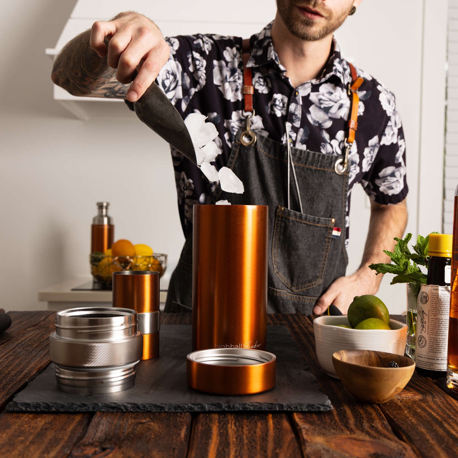 Highball Shaker High Camp Flasks 3128c Cocktail Shakers 1L / Copper