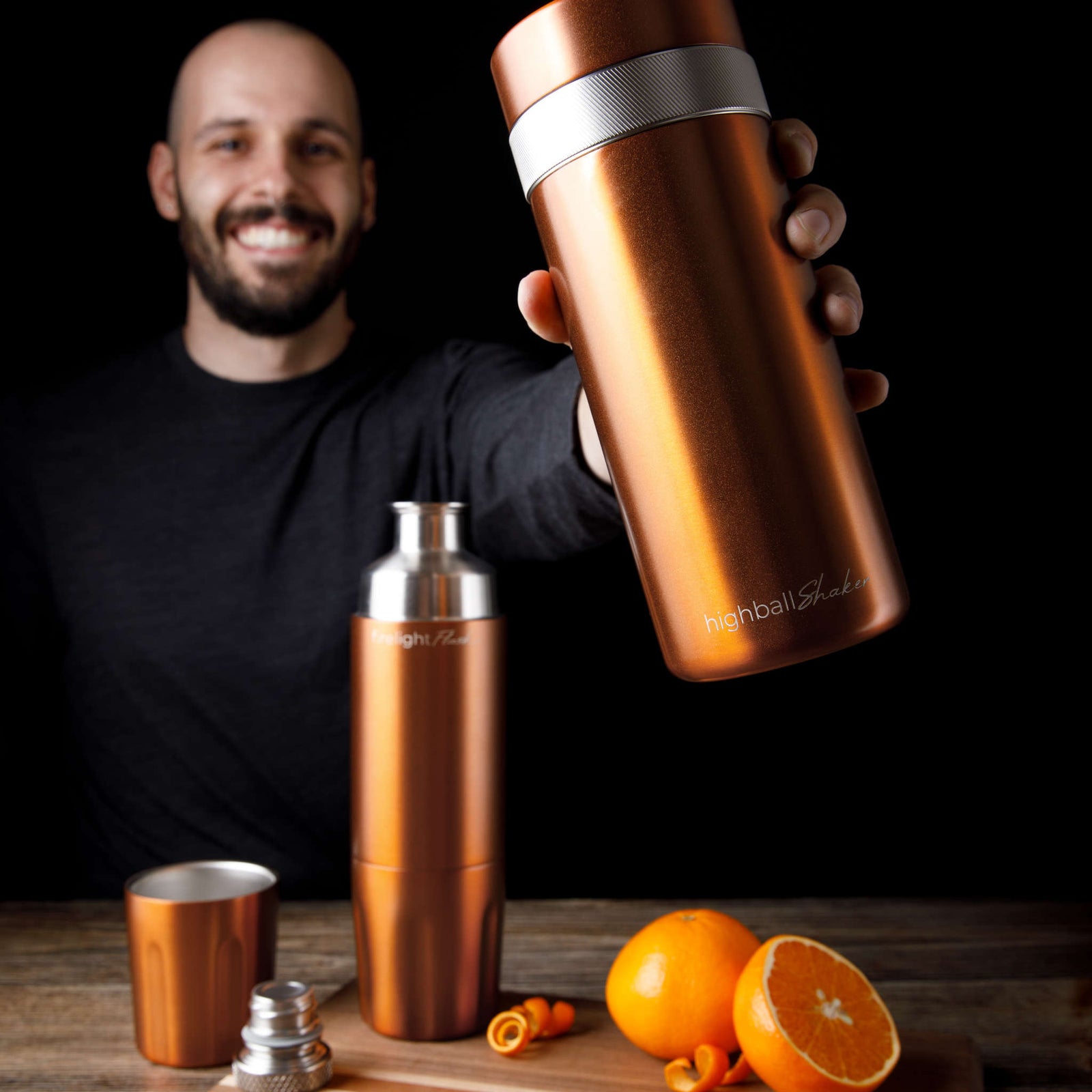 Highball Shaker High Camp Flasks 3128c Cocktail Shakers 1L / Copper