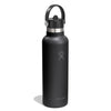 21 oz Standard Mouth w/ Flex Straw Cap Hydro Flask S21CFS001 Water Bottles 21 oz / Black