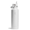 21 oz Standard Mouth w/ Flex Straw Cap Hydro Flask S21CFS110 Water Bottles 21 oz / White