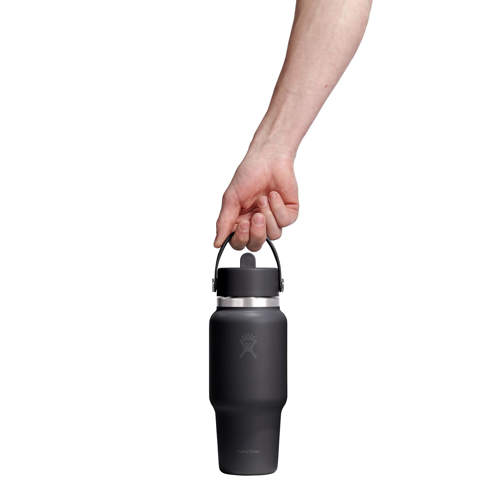 24 oz Wide Mouth w/ Flex Straw Cap Hydro Flask WT24CFS001 Water Bottles 24 oz / Black