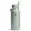 32 oz Wide Mouth w/ Flex Straw Cap Hydro Flask W32CFS374 Water Bottles 32 oz / Agave