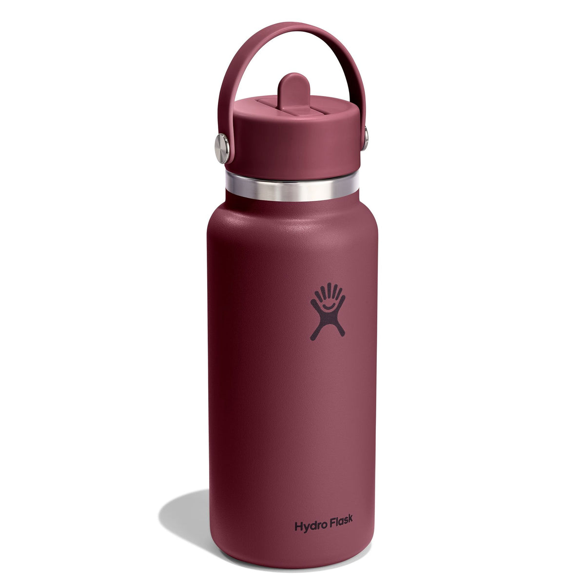 32 oz Wide Mouth w/ Flex Straw Cap Hydro Flask W32CFS674 Water Bottles 32 oz / Burgundy