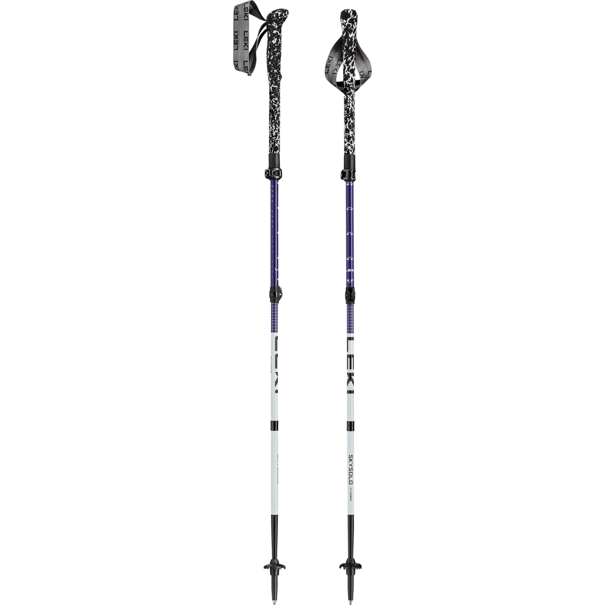 Skysolo FX Carbon Compact Leki 65627102C Walking Poles 100 - 120 cm / White Blue/Purple Black