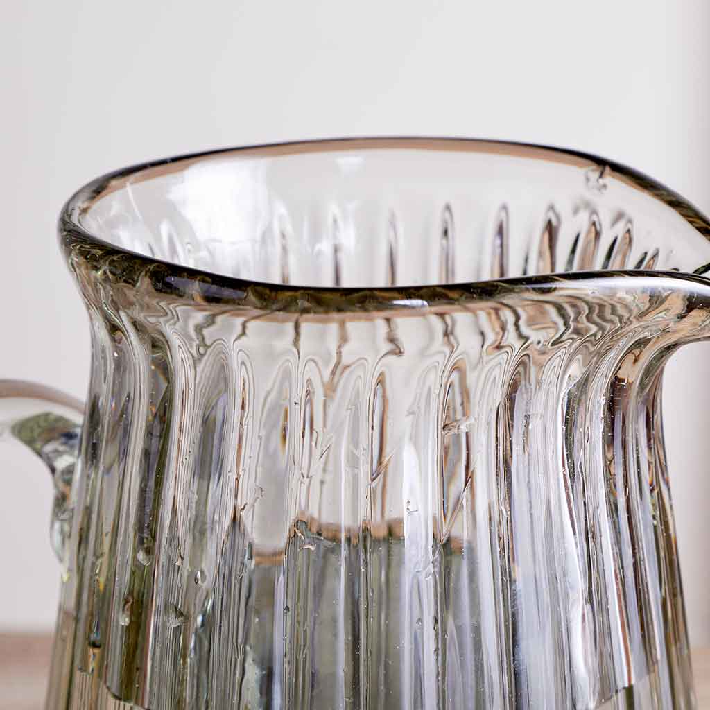 Minati Ribbed Glass Jug nkuku MJ2301 Jugs 2.5L / Clear