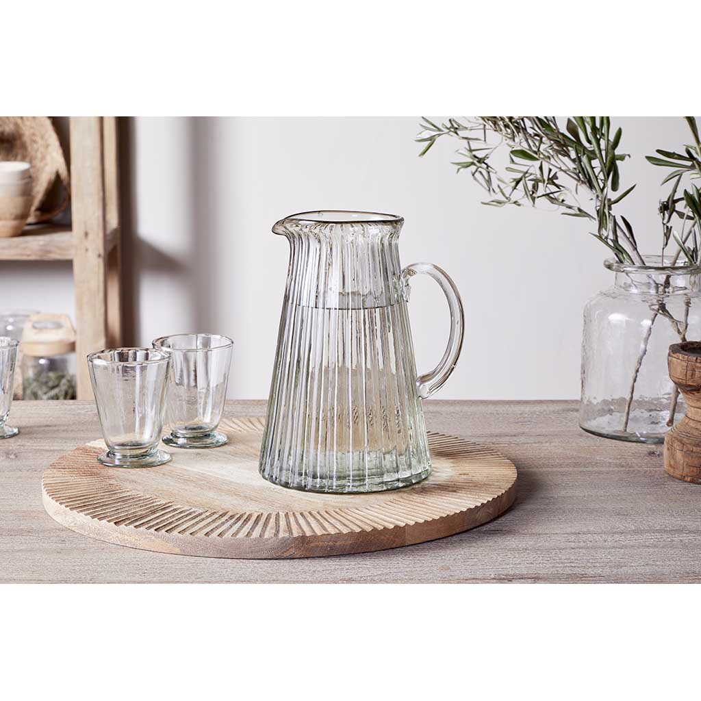 Minati Ribbed Glass Jug nkuku MJ2301 Jugs 2.5L / Clear