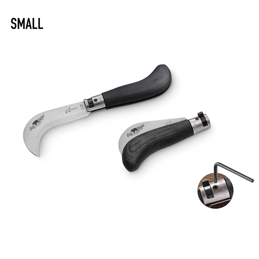 Black Wood Folding Pruner Knife | Stainless Steel Old Bear Pocket Knives