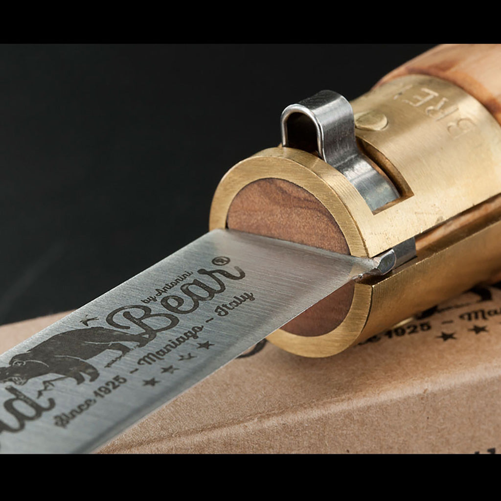 Italian Olive Folding Knife | Stainless Steel Old Bear Pocket Knives