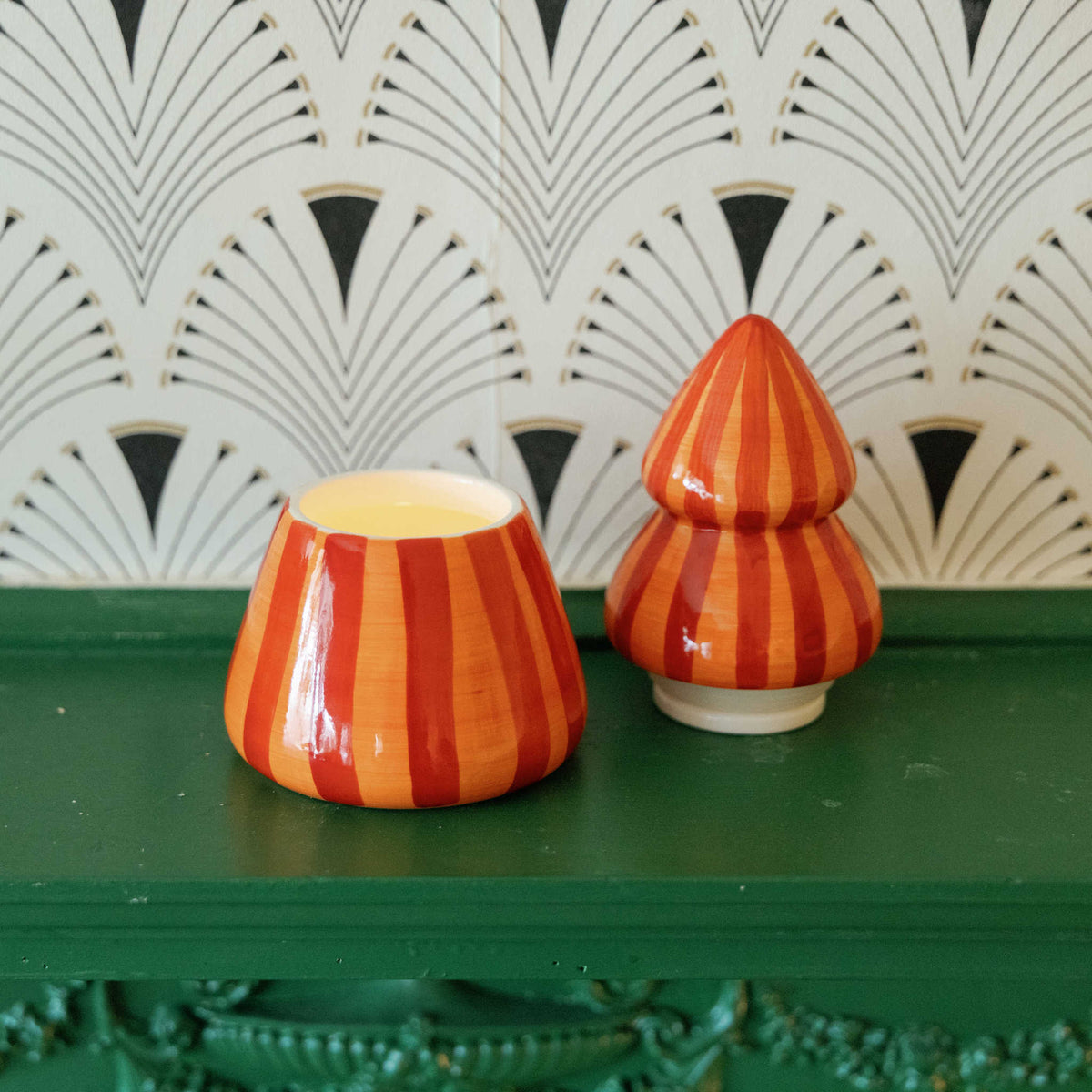 Cabana Christmas Ceramic Tree Candle | Spiced Apple Paddywax CCT0901EU Candles 9 oz / Spiced Apple