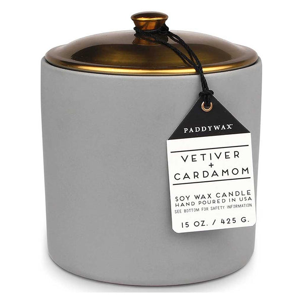 Hygge 15oz Ceramic | Vetiver & Cardamom Paddywax HY1501EU Candles 15 oz / Grey