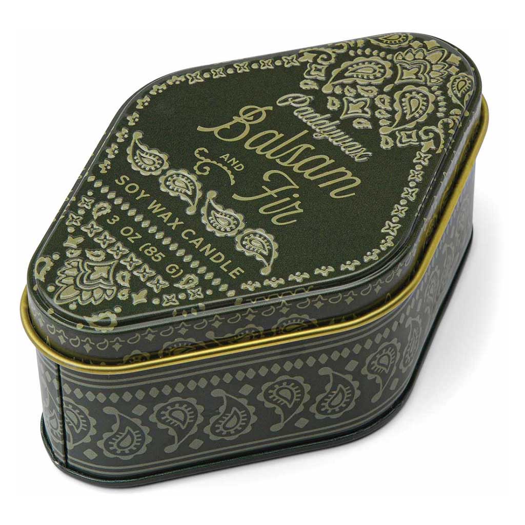 Station Printed Tin | Balsam &amp; Fir Paddywax STN0303EU Candles 3.5oz / Forest Green