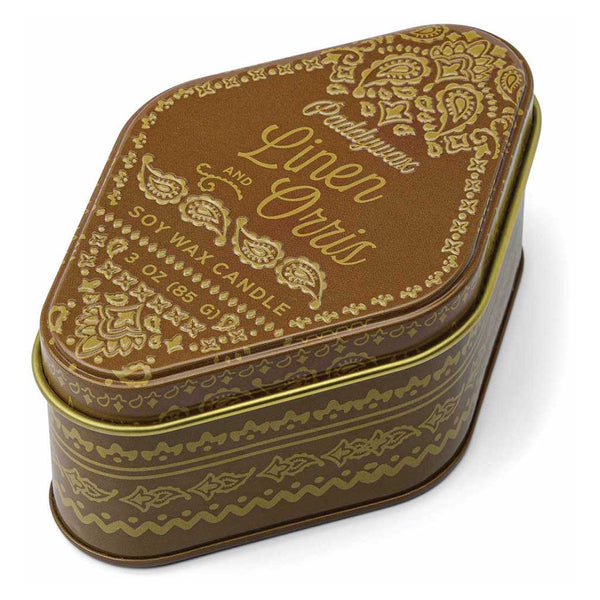 Station Printed Tin | Linen & Orris Paddywax STN0305EU Candles 3.5oz / Brown