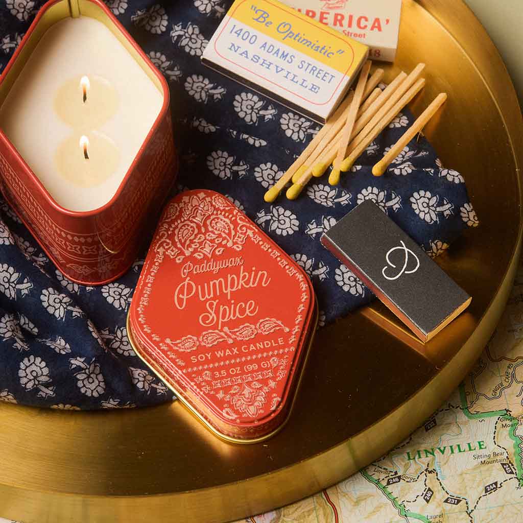 Station Printed Tin | Pumpkin Spice Paddywax STN0302EU Candles 3.5oz / Burnt Orange