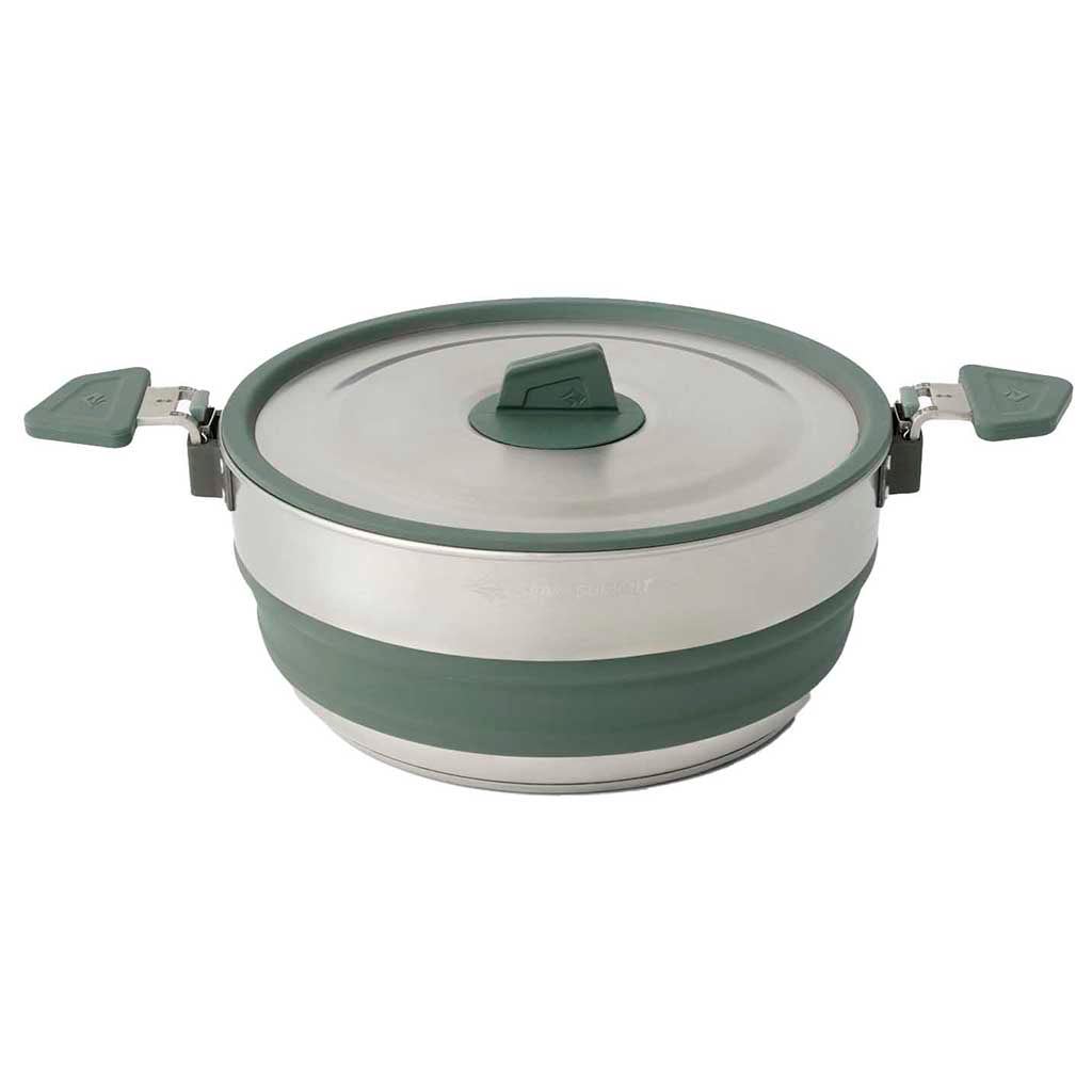 Detour Stainless Steel Collapsible Pot 3L Sea to Summit ACK026021-402002 Pots &amp; Pans 3L / Laurel Wreath/Stainless