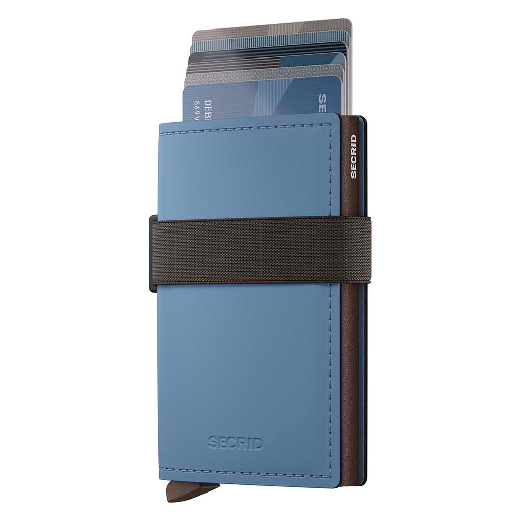 Bandwallet Matte Leather Secrid bma-steelblue-brown Wallets One Size / Steel Blue/Brown