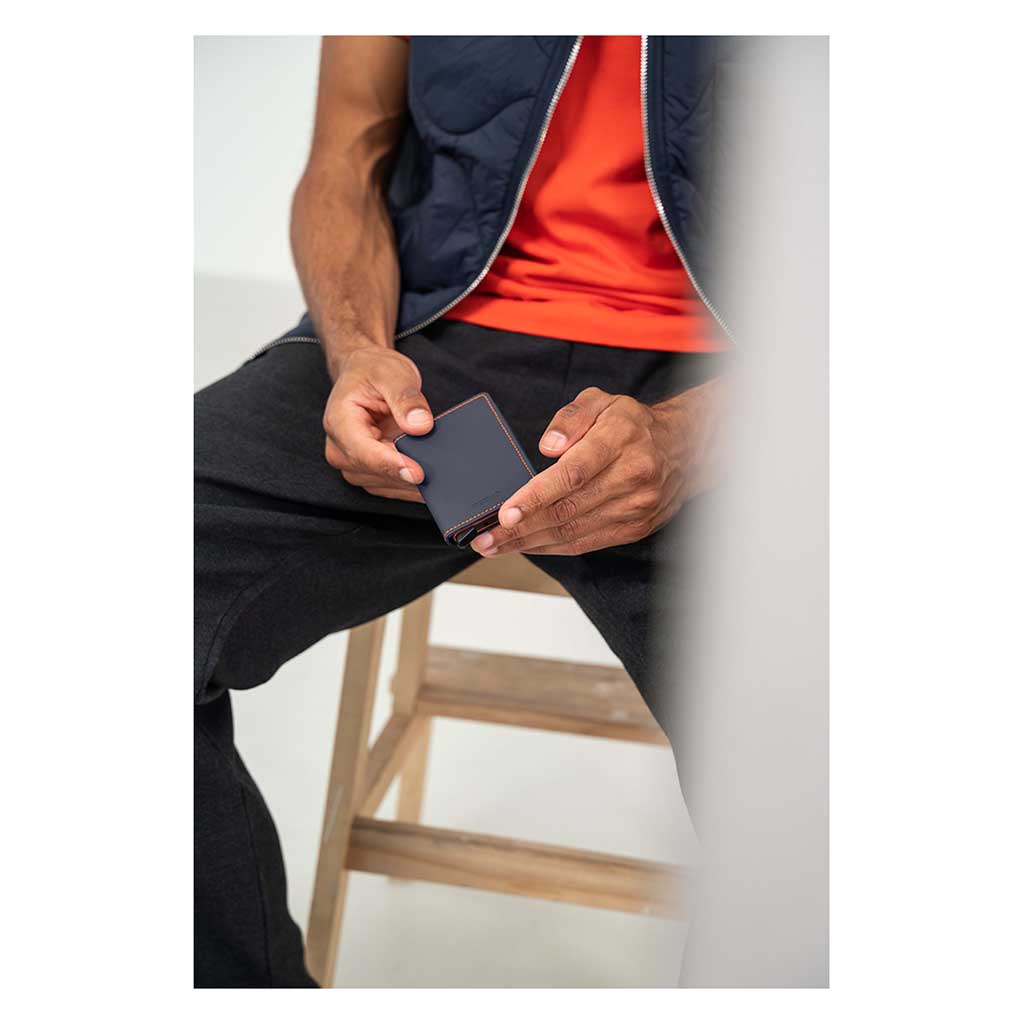 Slimwallet Matte Secrid sm-nightblue-orange Wallets One Size / Nightblue/Orange