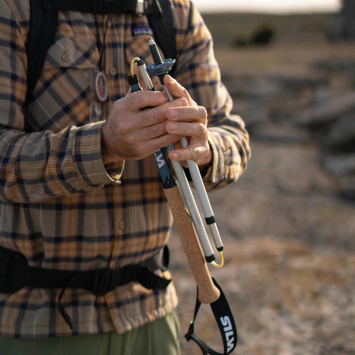 Trekking Poles | Alu Z-Fold | Adjustable | 115-135cm Silva 38611 Walking Poles 115-135cm / Silver/Blue